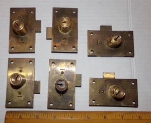 6 Vintage Brass Yale & Towne Y&T Vending Machine Cabinet Lock #5 - Picture 1 of 5