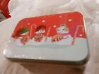 Christmas Gift Card Holder Tin : Snowmen Candy Canes 4" X 2 3/4" by Lindy Bowman