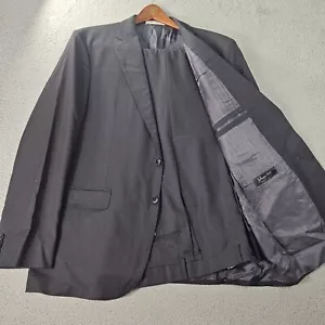 Joseph Abboud Suit Men 44R W34 Gray 100% Wool 2 Buttons Casual Office Business - Picture 1 of 22