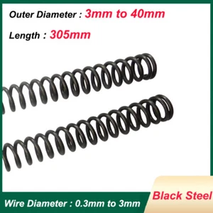 Black Steel Compression Spring Long 305mm Small Springs Wire Diameter 0.3mm-3mm - Picture 1 of 5