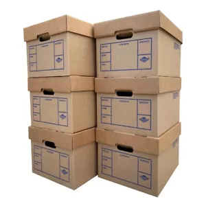 UBMOVE File Moving Boxes 200# Strength, Small, 15 x 12 x 10 Inches, 6 Pack - Picture 1 of 10