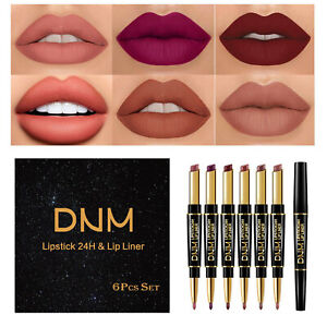 Lipstick Lip Liner 2 in1 6 Colors Double Heads Waterproof Long Lasting Lipstick