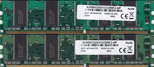 512MB 2x256MB DDR-266 AVANT/NCR MEMORY RAM KIT PC-2100 AVM6432U51C5266K2-AP DDR1 - Picture 1 of 3