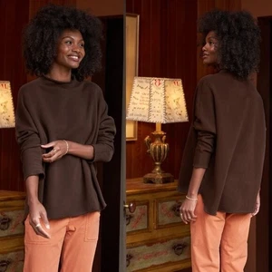 Frank & Eileen Brown Effie Funnel Neck Capelet Sweatshirt | Damen L - Bild 1 von 6