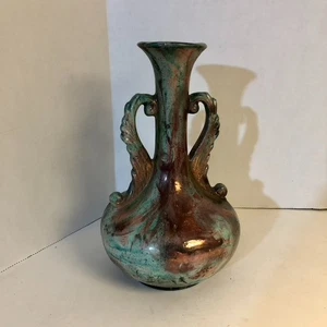 Ruby Hansen Raku Pottery Vase Studio Iridescent Glaze Stunning Sculptural 7.5" - Picture 1 of 5