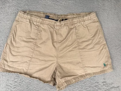 Polo Ralph Lauren Chino Shorts Mens XL Khaki Tan Elastic Waist Cotton Casual - Image 1 of 4