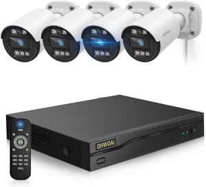 Outdoor Wired Security Camera System, 4 CCTV Cameras, No HDD, 80Ft Night Vision - Picture 1 of 9