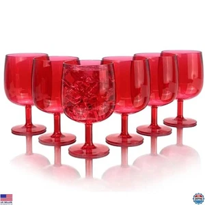 12oz Unbreakable Acrylic Wine Glasses Set of 6, Stackable, BPA Free, - Picture 1 of 7