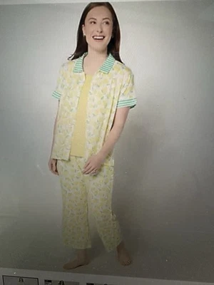 Juego de pijama de 3 piezas Muk Luks Lemons con nuevo con etiquetas M A680110 Foto 1 de 2