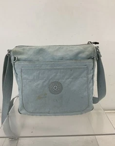 Kipling Light Blue Fabric Top Zip Crossbody Bag - Picture 1 of 9