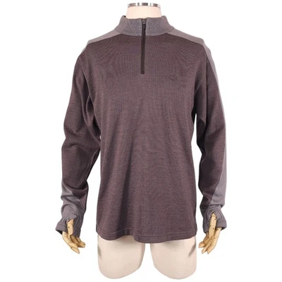 Icebreaker Men's 1/2 Zip Sweater Brown/Gray Sz Large - Image 1 of 4