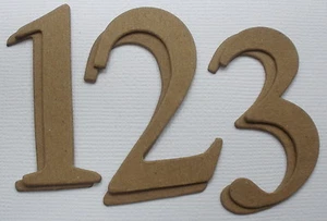 2" - ELEGANT NUMBERS - Raw Bare Natural Chipboard Die Cuts - 22 Pieces - Picture 1 of 1