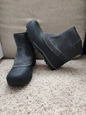 Botas de invierno impermeables de cachemira gris oscuro talla 11 Eddie Bauer para hombre Foto 1 de 4