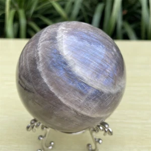 1.7LB 3.2" Natural Blue Moon Stone Sphere Crystal Quartz Healing Ball Decor - Picture 1 of 10