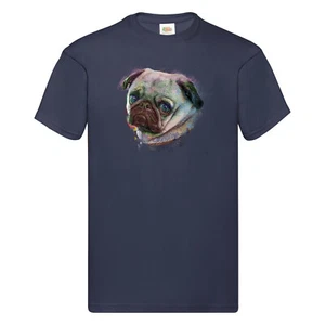 T-Shirt Colored Mops Pug Grafik Bild Design Premium Druck S M L XL 2XL - Bild 1 von 20