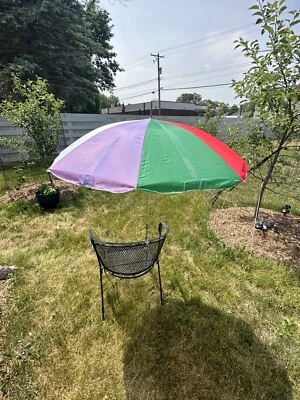 "Abrazadera de mesa vintage para silla de playa clip en paraguas de 40"" verde rojo púrpura blanco" Foto 1 de 4