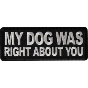 Gilet da motociclista My Dog Was Right About You ricamato cucito su ferro su - Foto 1 di 3