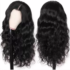 Ladies Black Natural Long Kinky Curly Hair Wigs Women Afro Fluffy Wavy Wig UK - Picture 1 of 10