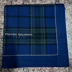PLAIDS & CHECKS HANDKERCHIEF ART CLASSIC DARK BLUE MEN COTTON POCKET SQUARE 18" - Picture 1 of 4