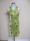 MM MY MICHELLE lime green purple floral sleeveless button knee length dress sz S