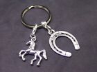 Lucky Horseshoe Keyring & Horse Pony Charm Equestrian Riders Gift Present