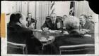 1965 Press Photo Lyndon B. Johnson confers with committee on foreign problems