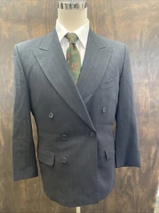 Cappotto sportivo doppiopetto gessato blu navy CALVIN KLEIN CK Neiman Marcus taglia 39S - Foto 1 di 10