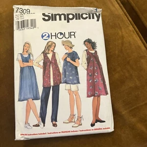 Simplicity Sewing Pattern #7309 MATERNITY Tunic Jumper Vest Pants Shorts XS-M - Picture 1 of 3