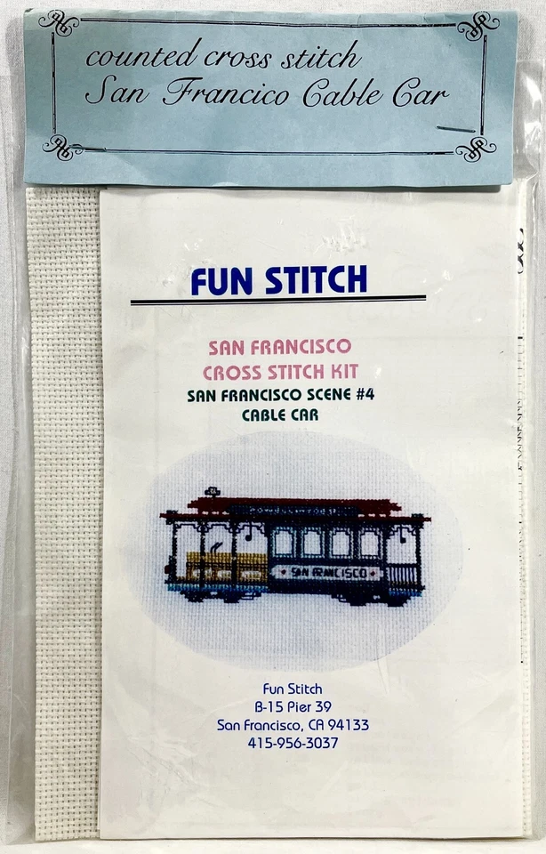NEW 1980s Fun Stitch San Francisco Cable Car 4 Counted Cross Stitch Kit 13512 - Image 1 of 2