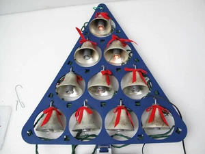 Mr Christmas 10 LIGHTED MUSICAL metal "BELLS of CHRISTMAS" 15 Xmas SONGS - Picture 1 of 12