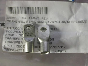 2pcs S4-14R-T Terminals TUBULAR RING TERM NON - Picture 1 of 2