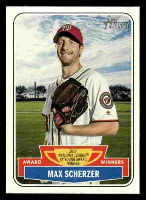 2018 Topps Heritage Award Winners Max Scherzer #AW-4 - Washington Nationals - Image 1 of 2