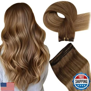 Hetto Sew in Hair Extensions Real Human Hair Blonde Weft Hair Extensions Huma - Picture 1 of 5