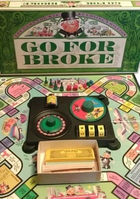 Vintage 1992 Go For Broke Board Game Selchow & Righter, Complete - Image 1 of 4