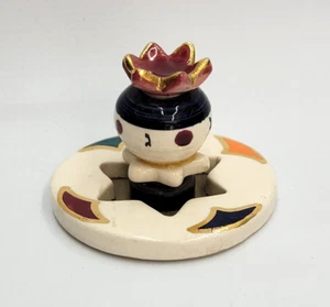 DREIDEL HANDMADE GLAZED CERAMIC POMEGRANATE DREIDEL SPINS ON PIVOT BY GREBLER - Imagen 1 de 10