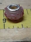 Pandora Silver & Murano Glass Charm .925 Silver Pink On Pink 
