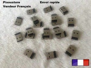 Lot de 5, 10 ou 15 Connecteurs neuf USB "A" mâle 90° a souder neuves 8-18 - Picture 1 of 4