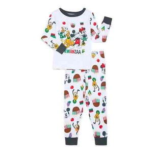 Mickey and Friends Kids’ Cotton Kwanzaa Pajama Set, 2-Piece, Size 6 - Picture 1 of 7