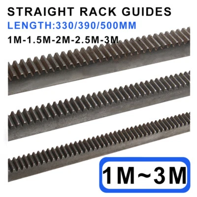 1M/1.5M/2M/2.5M/3M 45# Diente de acero Engranaje Rack Piñón CNC Plasma Router 330~500 mm Foto 1 de 4