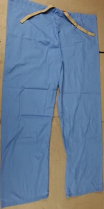 Fashion Seal Light Blue women's drawstring scrub bottoms size M 28L - Picture 1 of 5