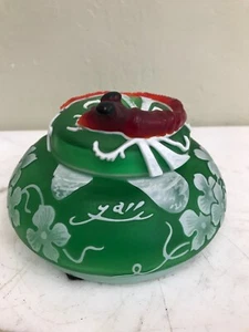 Unique Como Glass Lidded Trinket Box, Signed - Picture 1 of 8