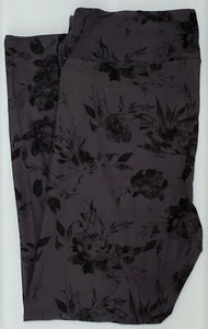 TC2 LuLaRoe Tall & Curvy 2 Leggings schwarz Rosen Blumen auf grau selten! Neu mit Etikett L50 - Bild 1 von 6