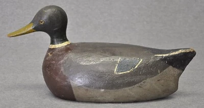 ÚNICO SEÑUELO PATO ÁNADE REAL ORIG. PINTURA DE. NJ. ¿O VA? FOLK ART MAN CAVE AÑOS 1930-50 Foto 1 de 4