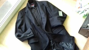 Luigi Morini Blue CHARLESTON Business-Wollfilz-Coat-Mantel XL/54 NEU Etikett sch - Bild 1 von 4