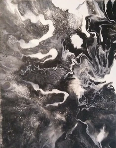 ABSTRAKT "BLACK OUT"; 8x10 ACRYL AUF LEINWAND vom Mississippi Künstler GUY FOSTER - Bild 1 von 5