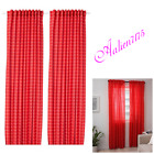 IKEA ROSALILL Pair of Curtains RED WHITE CHECKER 57x98" 504.251.62 NEW