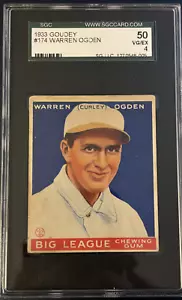 1933 Goudey #174 Warren (Curly) Ogden RC SGC Graded 4 - Picture 1 of 2