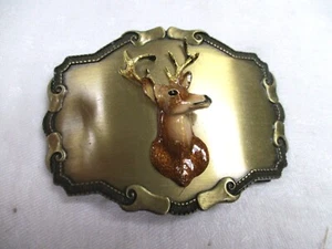 Vintage Whitetail Buck Deer Gürtelschnalle - Jagd RAINTREE 1977 ERHÖHT 3-D LOOK - Bild 1 von 3
