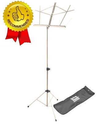 On Stage Deluxe Music Sheet / Book Stand or Conductors Music Stand In Nickel - -