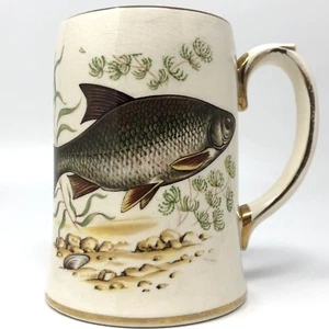 Vtg Sadler Tankard Mug FISHING Perch Fish Staffordshire England - Picture 1 of 11